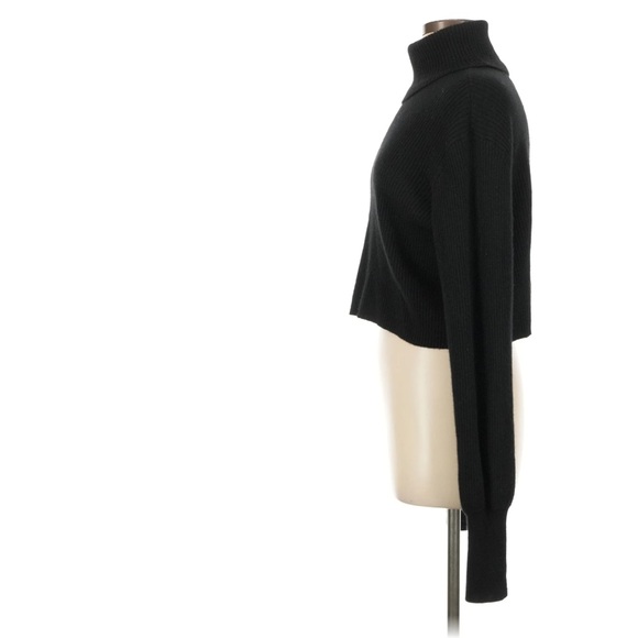 Reformation Luisa Cropped Ribbed Cashmere Turtleneck Sweater Medium - Picture 5 of 9